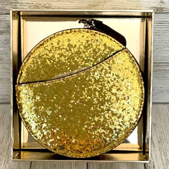 COACH NEW IN BOX WIZARD OF OZ GOLD GLITTER SPARKLE COIN MONEY CASE PURSE - Picture 2 of 7
